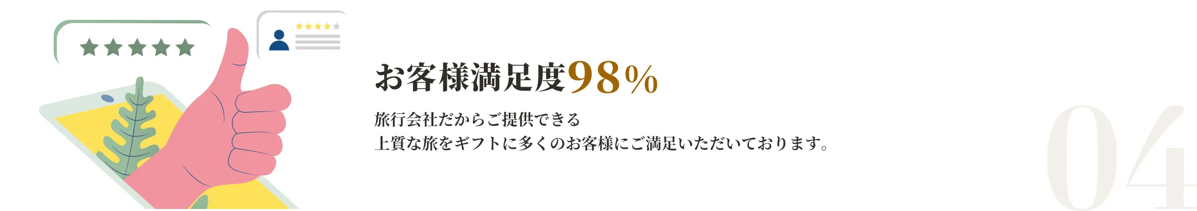 お客様満足度98%